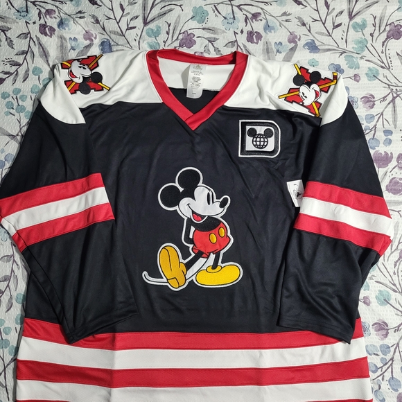 Disney Other - NEW Disney Parks Mickey Mouse Hockey Jersey Adult, LARGE
